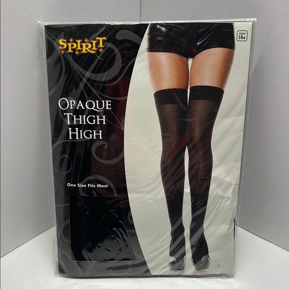 Spirit Opaque Black Thigh Highs